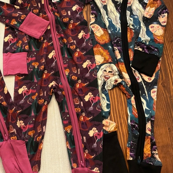 2pk Hocus Pocus Bamboo Convertible Footie PJs - Picture 3 of 8